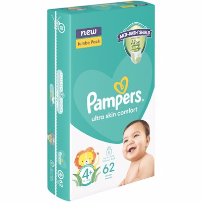 PAMPERS BABY DRY JUMBO PACK MAXI PLUS 4 62'S