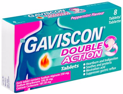 GAVISCON DOUBLE ACTION TABLETS 8'S