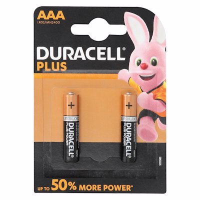 DURACELL PLUS AAA BATTERIES 2'S