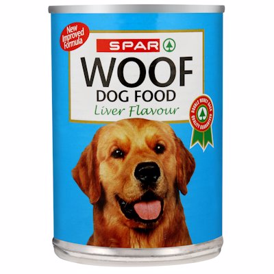 SPAR WOOF DOG FOOD LIVER FLAVOUR 425G