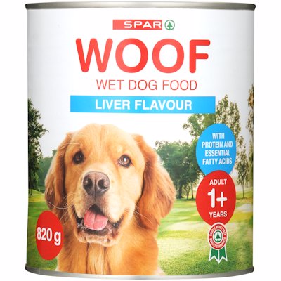 SPAR WOOF DOG FOOD LIVER FLAVOUR 820G