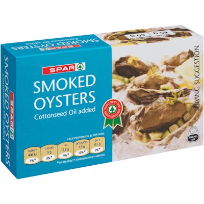 SPAR SMOKED OYSTERS IN COTTONSEED OIL 85G