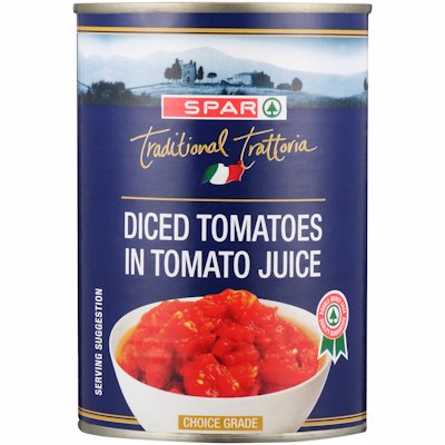 SPAR DICED TOMATOES IN TOMATO JUICE 410G
