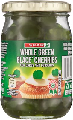 SPAR WHOLE GREEN GLACE CHERRIES 200G