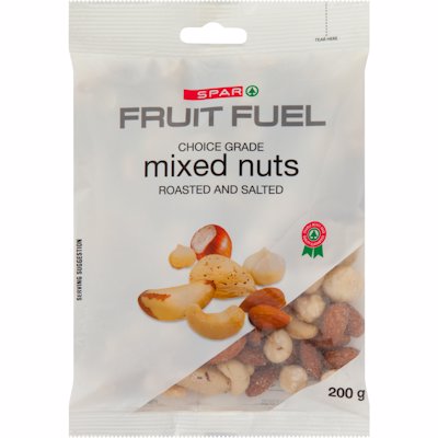 SPAR FRUIT FUEL MIXED NUTS ROASTED & SALTED 200GR