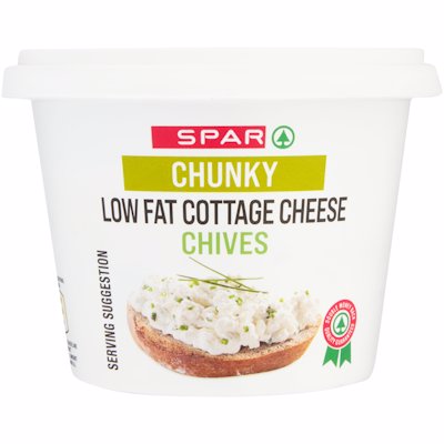 SPAR CHUNKY COTTAGE CHEESE CHIVES 250G