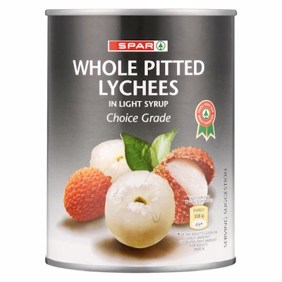 SPAR WHOLE PITTED LYCHEES 565G