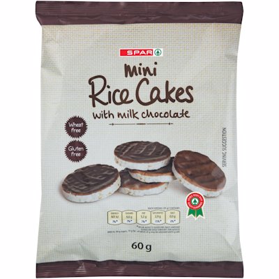 SPAR MINI RICE CAKES CHOCOLATE 60G