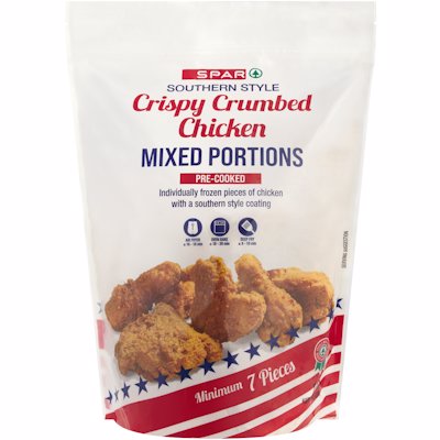 SPAR CRUMBED MIXED CHICKEN PORTIONS 1KG