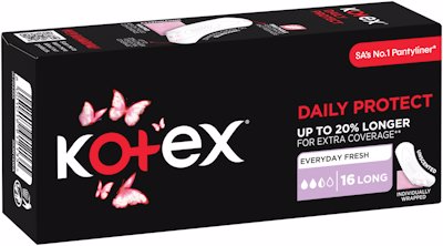 KOTEX EVERDAY PANTY LINERS UNSCENTED 16'S