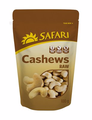 SAFARI CASHEWS RAW 100GR