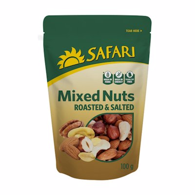 SAFARI MIXED NUTS ROASTED & SALTED 100G