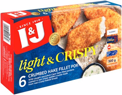 I & J CRUMBED FILLET PORTIONS CLASSIC 500G