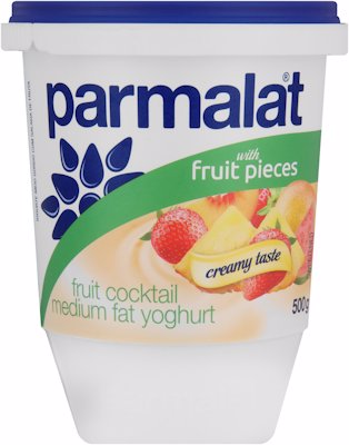 PARMALAT MEDIUM FAT YOGHURT FRUIT COCKTAIL 500G