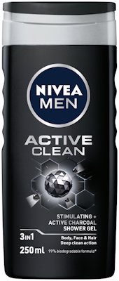 NIVEA MEN SHOWER GEL ACTIVE CLEAN 250ML