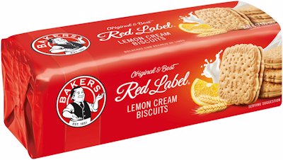 BAKERS RED LABEL LEMONS CREAM BISCUITS 200G