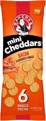 BAKERS MINI CHED BACON 198GR