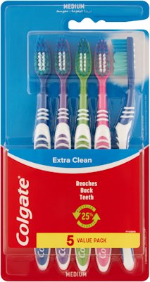 COLGATE EXTRA CLEAN 5 VALUE PACK TOOTHBRUSH 5'S