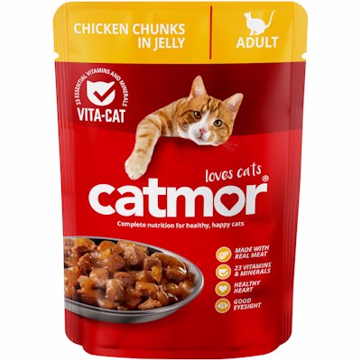 CATMOR ADULT CHICKEN CHUNKS IN JELLY 85G