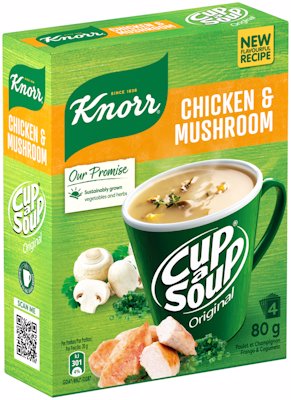 KNORR CUP A SOUP CHICKEN & MUSHROOM 4'S