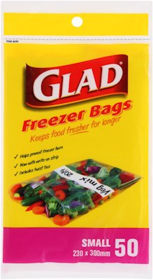 GLAD FREEZER BAGS SMALL 50'S
