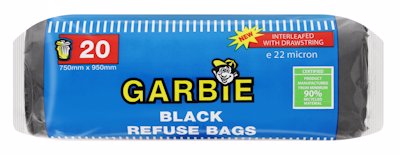 GARBIE BLACK REFUSE BAGS 20'S