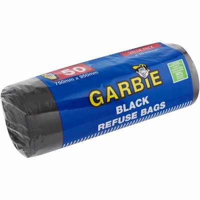 GARBIE BLACK REFUSE BAG/ ROLL 50'S