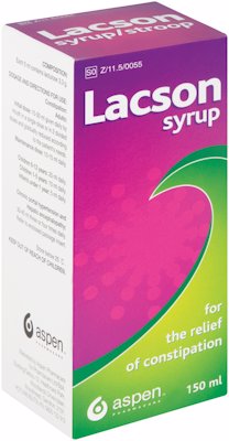 LACSON SYRUP FOR THE RELIEF OF CONSTIPATION 150ML