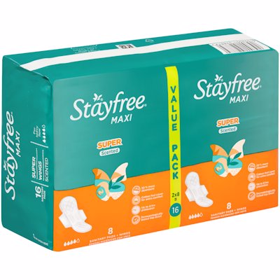STAYFREE MAXI SUPER WINGS SCENTED 16'S