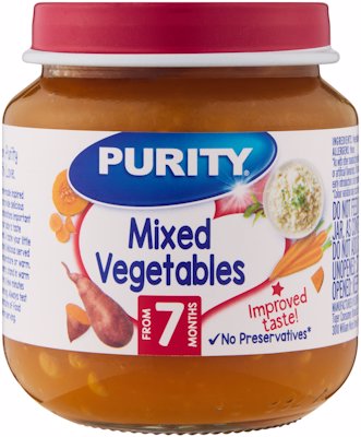 PURITY 2ND FOODS MIXED VEGETABLES 125ML