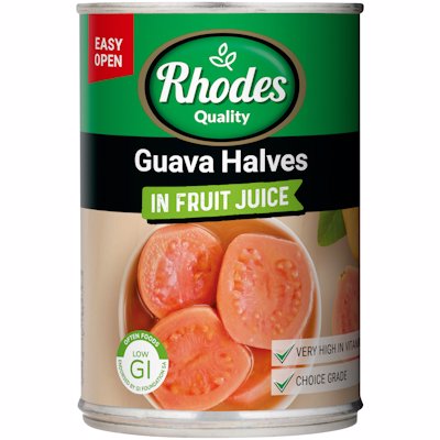 RHODES GUAVA HALVES IN FRUIT JUICE 410G