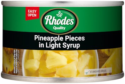 RHODES PINEAPPLE PIECES IN LIGHT SYRUP 227G