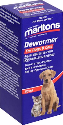 MARLTONS DEWORMER FOR DOGS & CATS 50ML