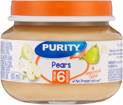 PURITY 1ST FOODS PEARS 80ML