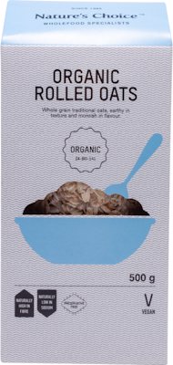 NATURE'S CHOICE ORGANIC ROLLED OATS 500G