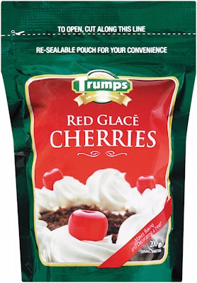 TRUMPS GLACE CHERRIES RED 200G