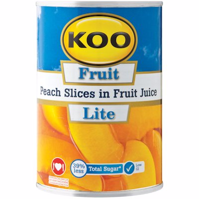 KOO PEACH SLICES IN FRUIT JUICE 410G