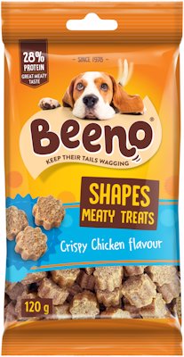BEENO MEATY TREATS SHAPES CHICKEN FLAVOUR 120GR
