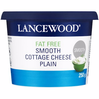 LANCEWOOD COTTAGE CHEESE SMOOTH FAT FREE 250G