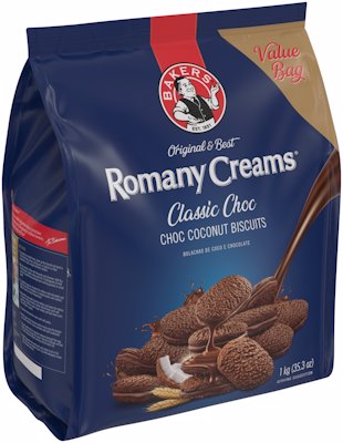 BAKERS ROMANY CREAMS CHOC COCONUT BISCUITS 1KG