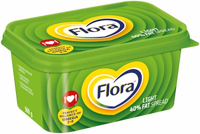 FLORA LIGHT FAT SPREAD 40% 500GR