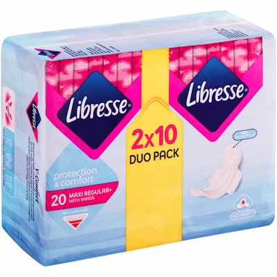 LIBRESSE MAXI+ REGULAR WITH WINGS 20'S