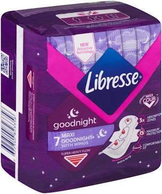 LIBRESSE MAXI GOODNIGHT+ WITH WINGS 7'S