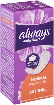 ALWAYS DAILY LINERS NORMAL 20'S