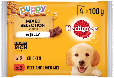 PEDIGREE MULTI PACK CHICKEN BEEF IN JELLY 4'S