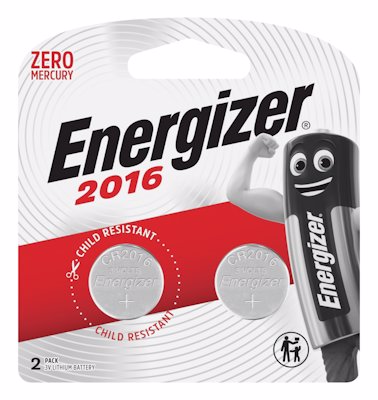 ENERGIZER COIN 2016 ZERO MERCURY BATTERIES 2'S